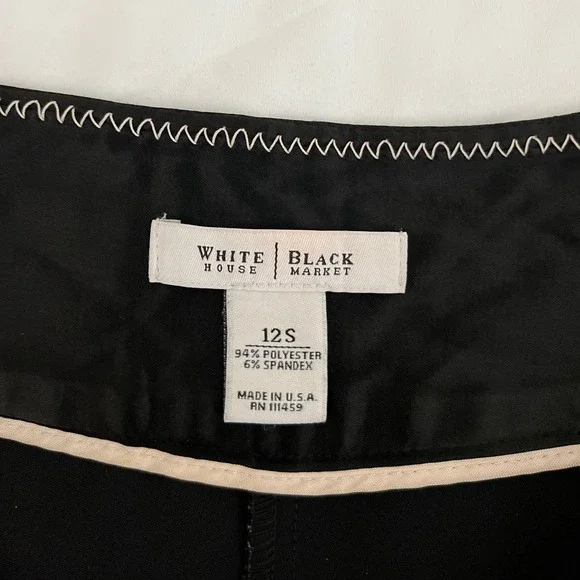 White House‎ Black Market Black Wide Leg Dress Pants Size 12S - Picture 3 of 8